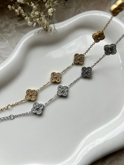 Gold&Silver Clover Armband