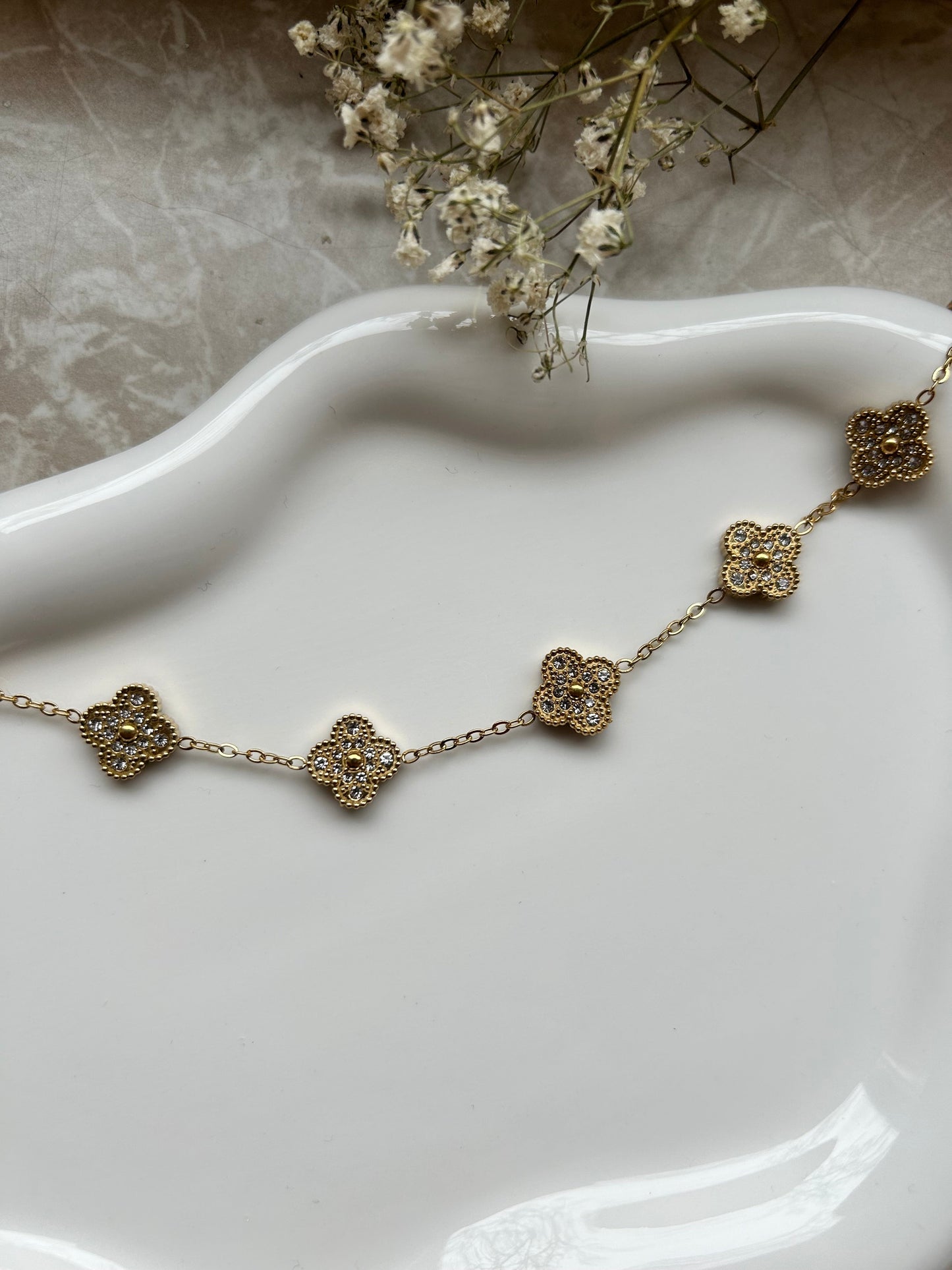 Gold&Silver Clover Armband